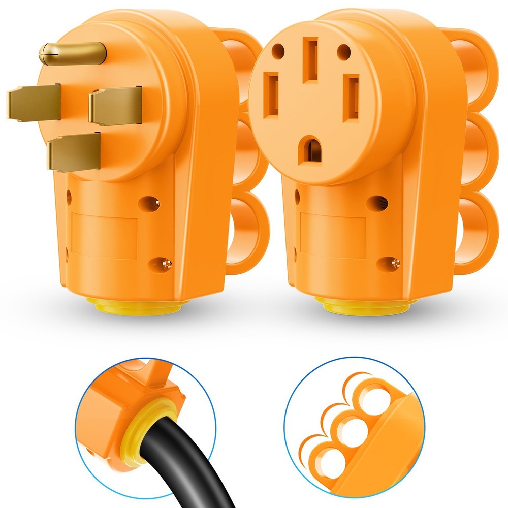 50 Amp RV Male and Female Plug Set 14-50P and 14-50R Receptable 125V/250V Volt