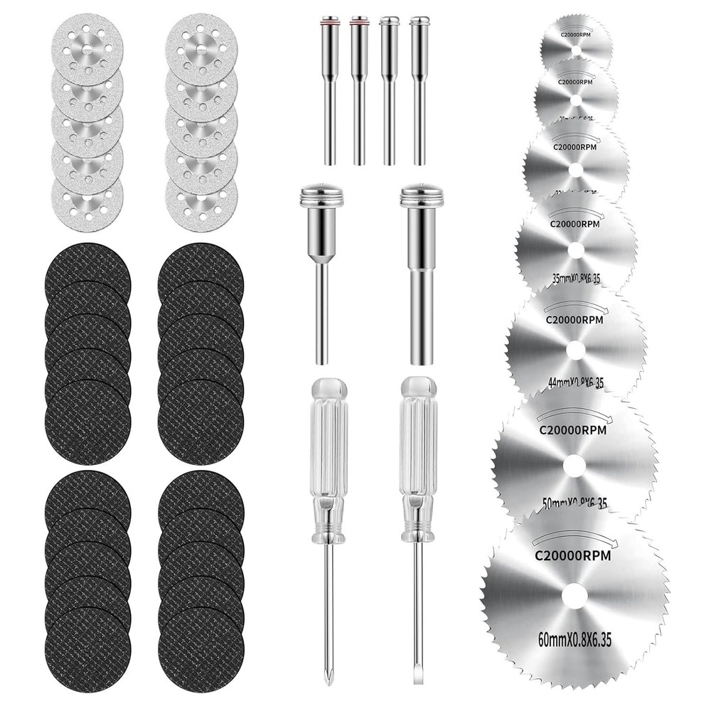 45Pcs Cutting Wheel Kit for Dremel Rotary Tools，Diamond Cutting Discs，Hss Circu