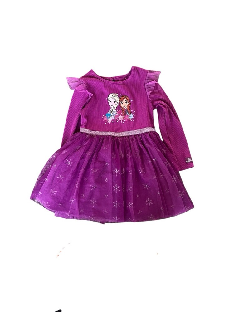 Disney Frozen Elsa and Anna Girls' Long Sleeve Tutu Dress with Sequins Frozen