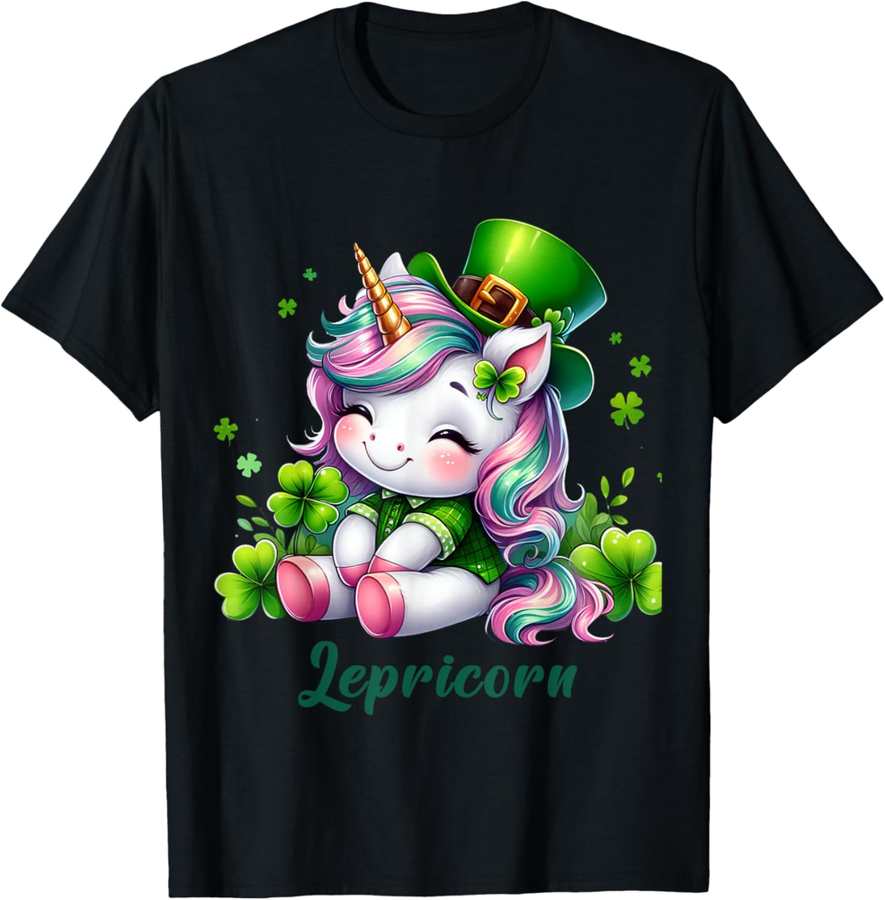 St Patricks Day Unicorn Cute Saint Pattys Girls Lepricorn T Shirt