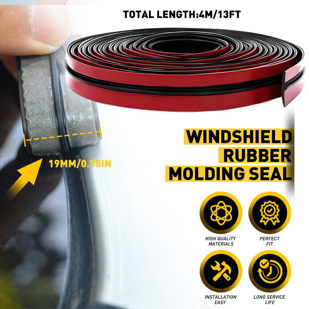 4M Windshield Window Trim Edge Moulding Rubber Weatherstrip Seal Strip Car Auto