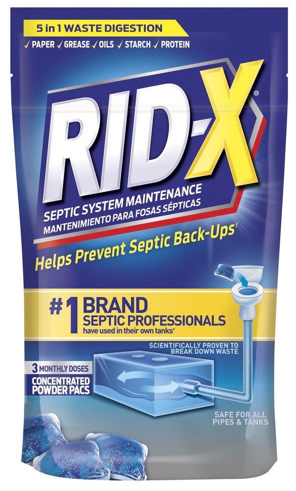 Rid-X Septic Tank Treatment Enzymes 3 Month Supply 3.2oz Septi-Pacs