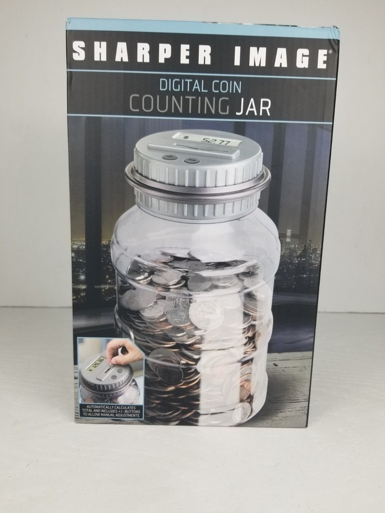 Sharper Image Digital Coin Counting Jar New in box