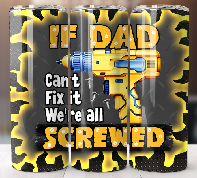 Fathers Day  Tumbler 20oz Mug Cup w/ Lid Straw Stainless-image