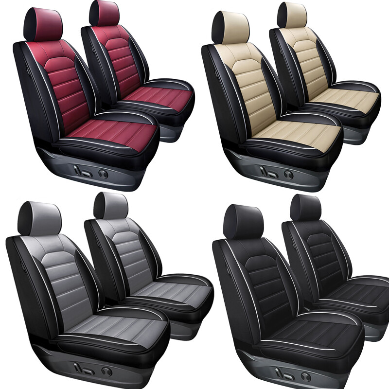 For Honda Odyssey Car 2 Seat Cover PU Leather Front Cushion Protector Waterproof