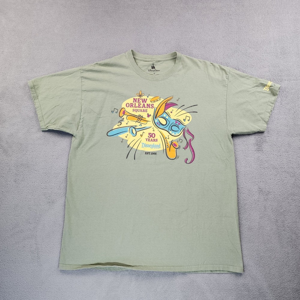 Disney Parks New Orleans Square 50th Anniversary Mens XL Green Graphic Tee-image