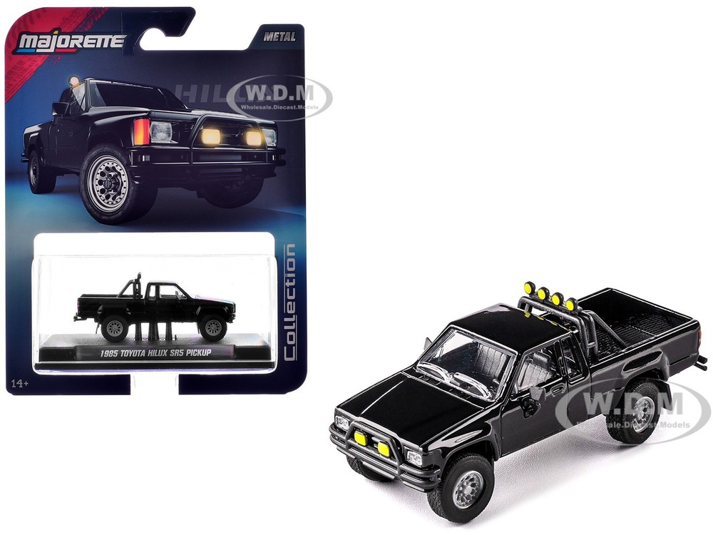 1985 TOYOTA HILUX SR5 PICKUP BLACK 1/64 DIECAST MODEL BY MAJORETTE 8505001016