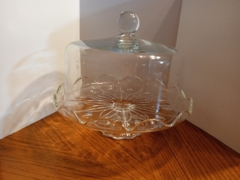 VTG PRINCESS HOUSE HERITAGE CRYSTAL DOME & PEDESTAL CAKE PLATE #321