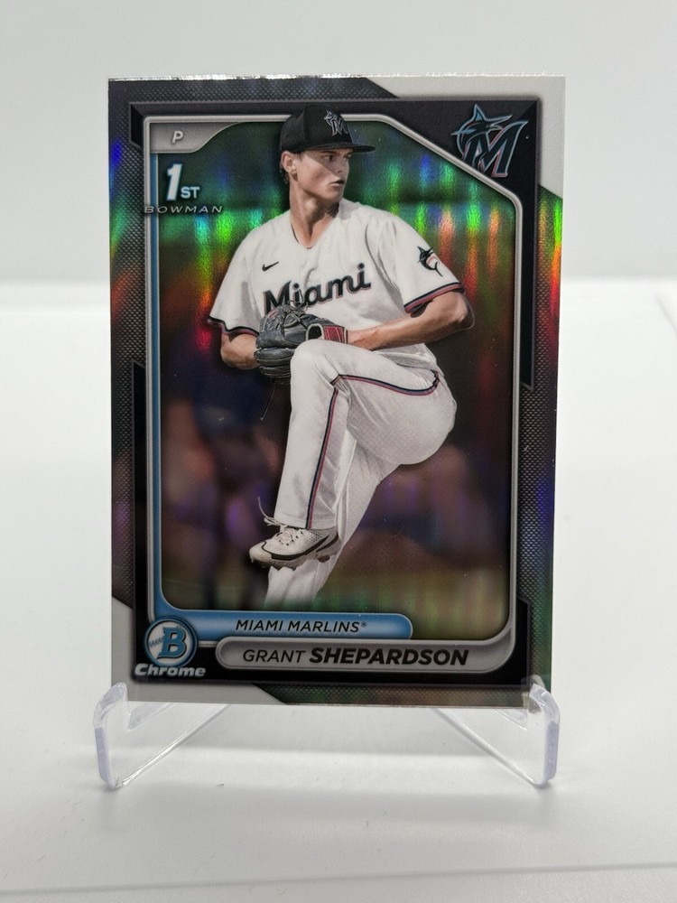 2024 Bowman Draft Chrome #BDC-130 Grant Shepardson 1st Bowman Refractor Marlins