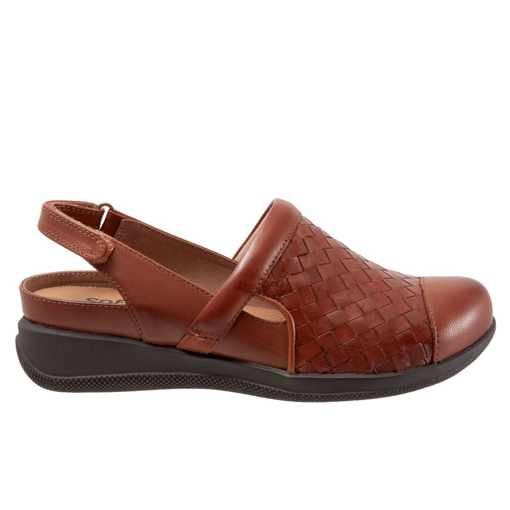 Softwalk Salina Woven S1365-245 Womens Brown Narrow Clog Flats Shoes 6.5