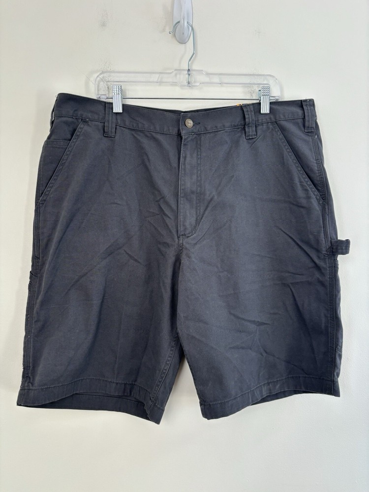 Carhartt Shorts Gray Relaxed Fit Rugged Carpenter Cargo Work Canvas 40x11