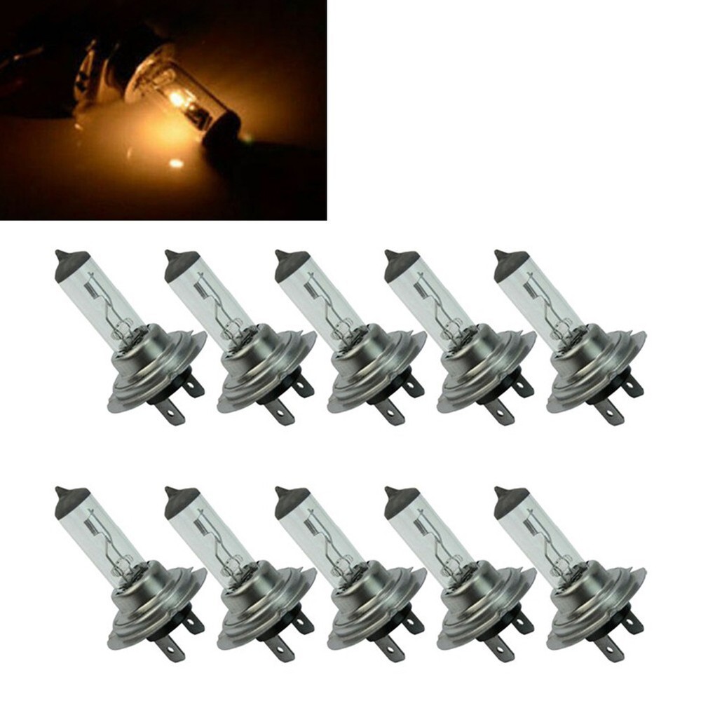Reliable Durability 10 Pack H7 Halogen Bulbs 12V 55W Car Headlight Lamps
