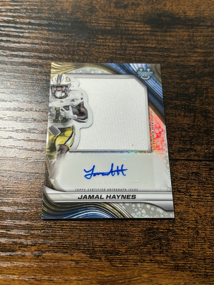 2024 Bowman Best PJA-JH Jamal Haynes Jumbo Relic Auto Georgia Tech Yellow Jackets
