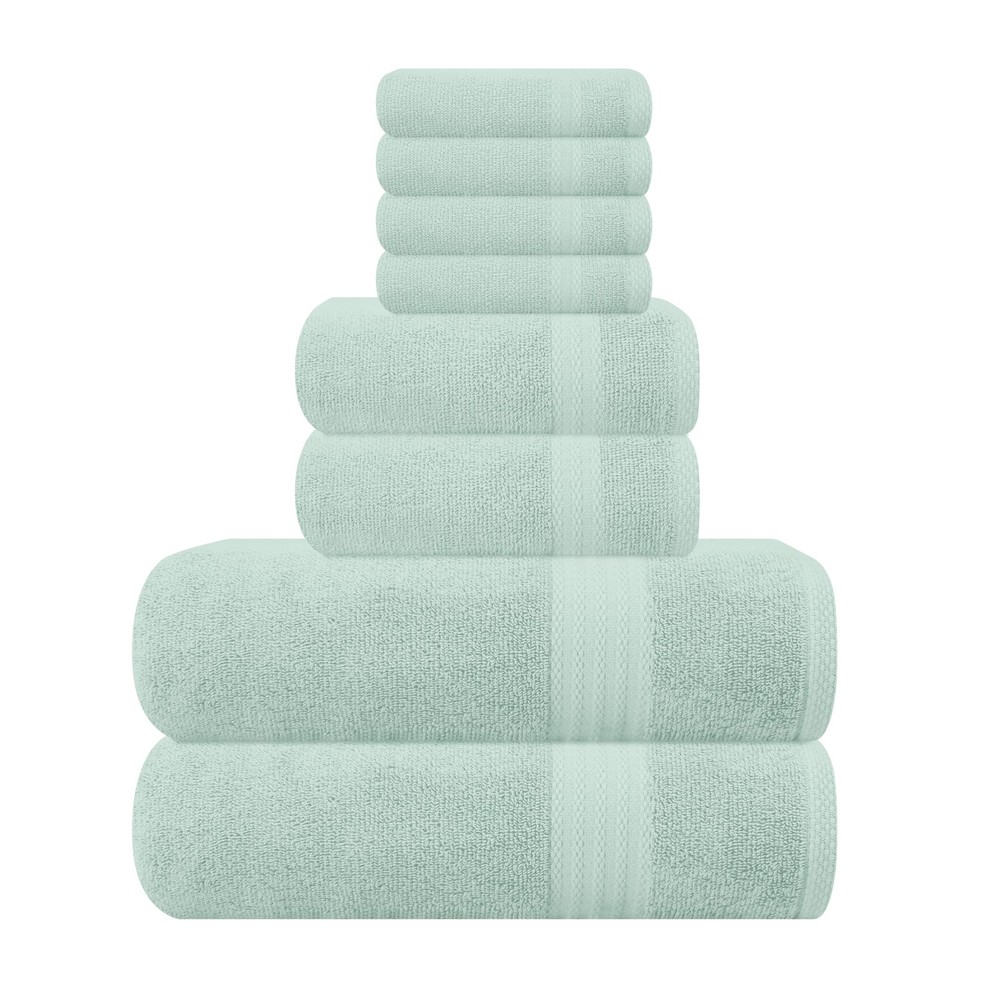 Ultra Soft 8-Piece Cotton Towel Set with 2 Oversize Bath Sheets