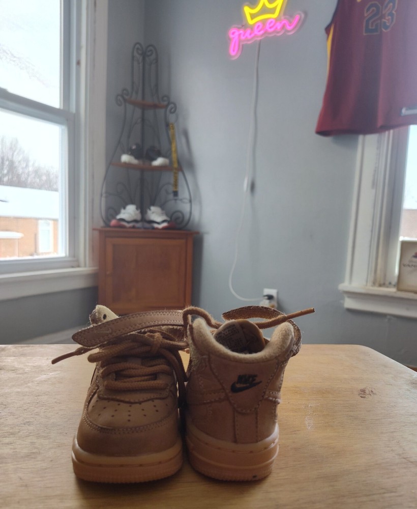 Nike Shoes Toddler 3C Air Force 1 High Tops Wheat Sneakers Kids AH0757-203