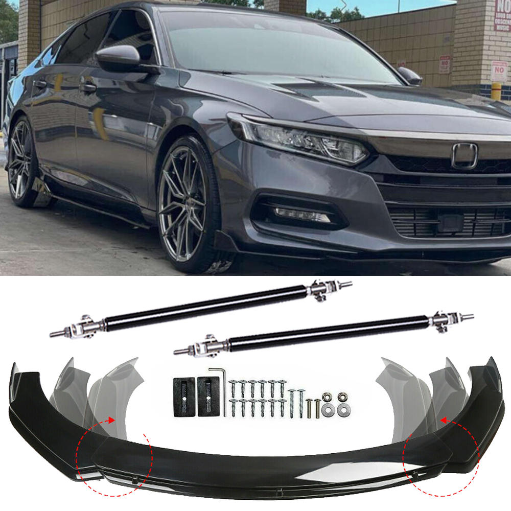 For Honda Accord EX-L LX Front Bumper Lip+Part Accessories Splitter Spoiler Body