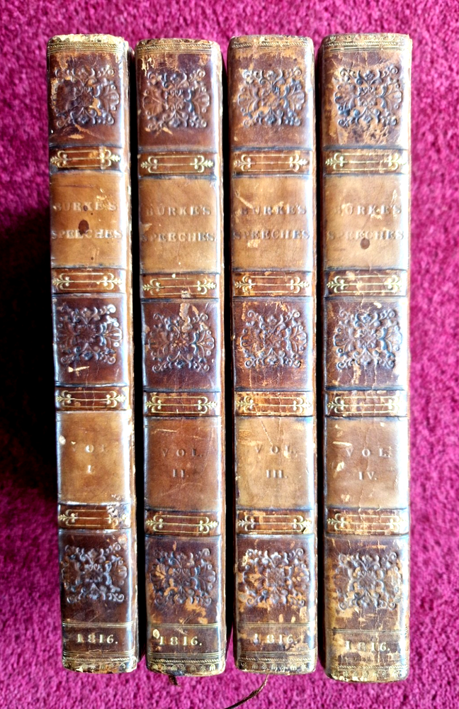 SPEECHES of Edmund BURKE, Leather bound, published in 1816.