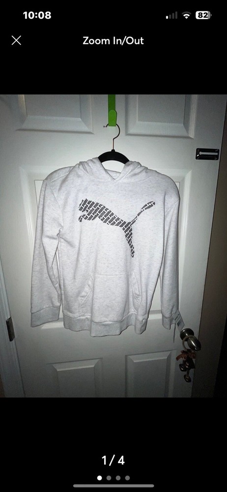New Puma White Hoodie for Boys Youth Size Medium 10-12 with Tags Included