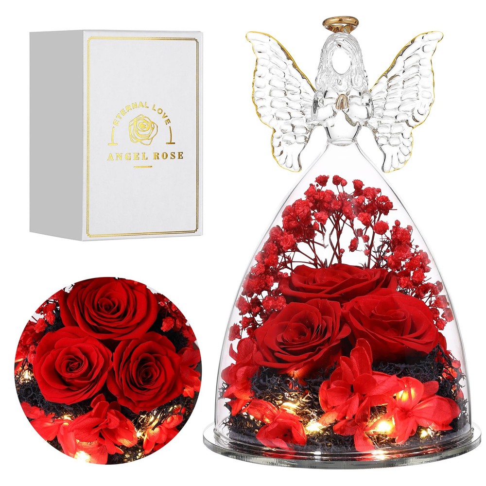 Mothers Day Rose Angel Gift for Women Forever Real Large Rose-image
