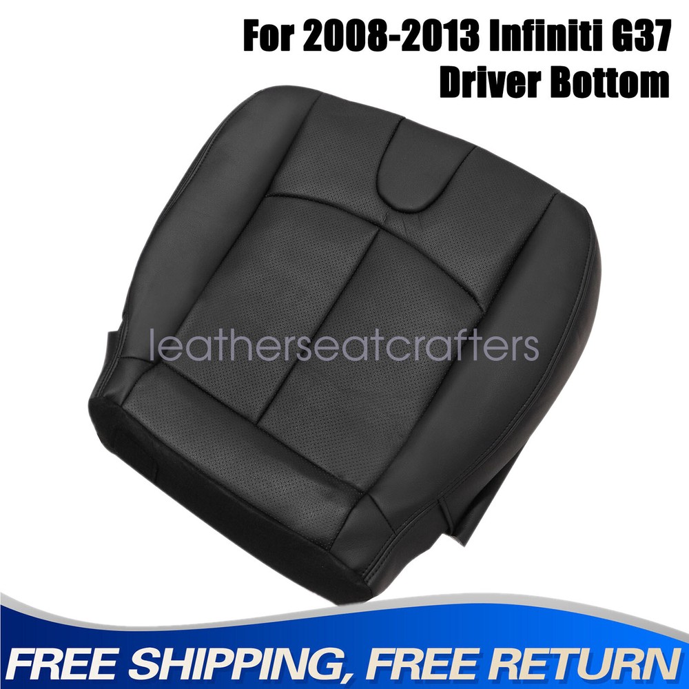 Driver Bottom Perforated Leather Seat Cover Black Fit For 2008-2013 INFINITI G37