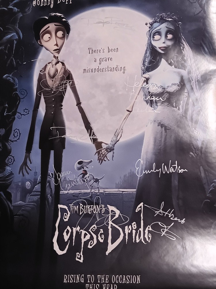 TIM BURTON Johny Depp Signed & Cast The CORPS BRIDE Movie Poster CHRiSTMAS SALE-image