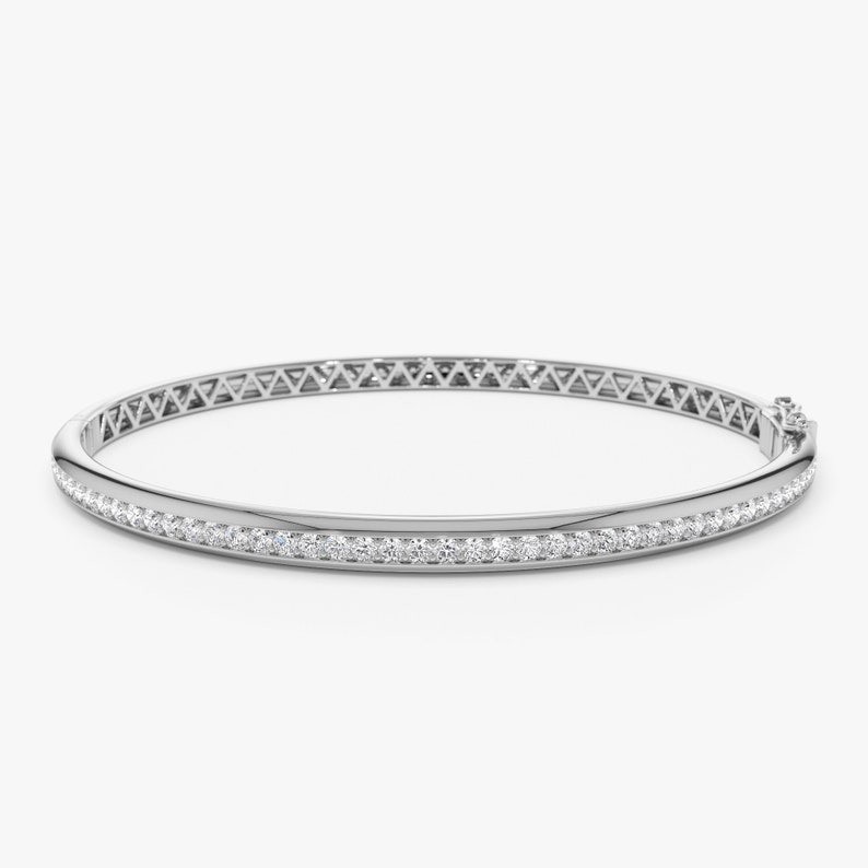 Unisex 14K Gold Lab Grown Diamond Bangle Bracelet 1.40 TCW Anniversary Gift