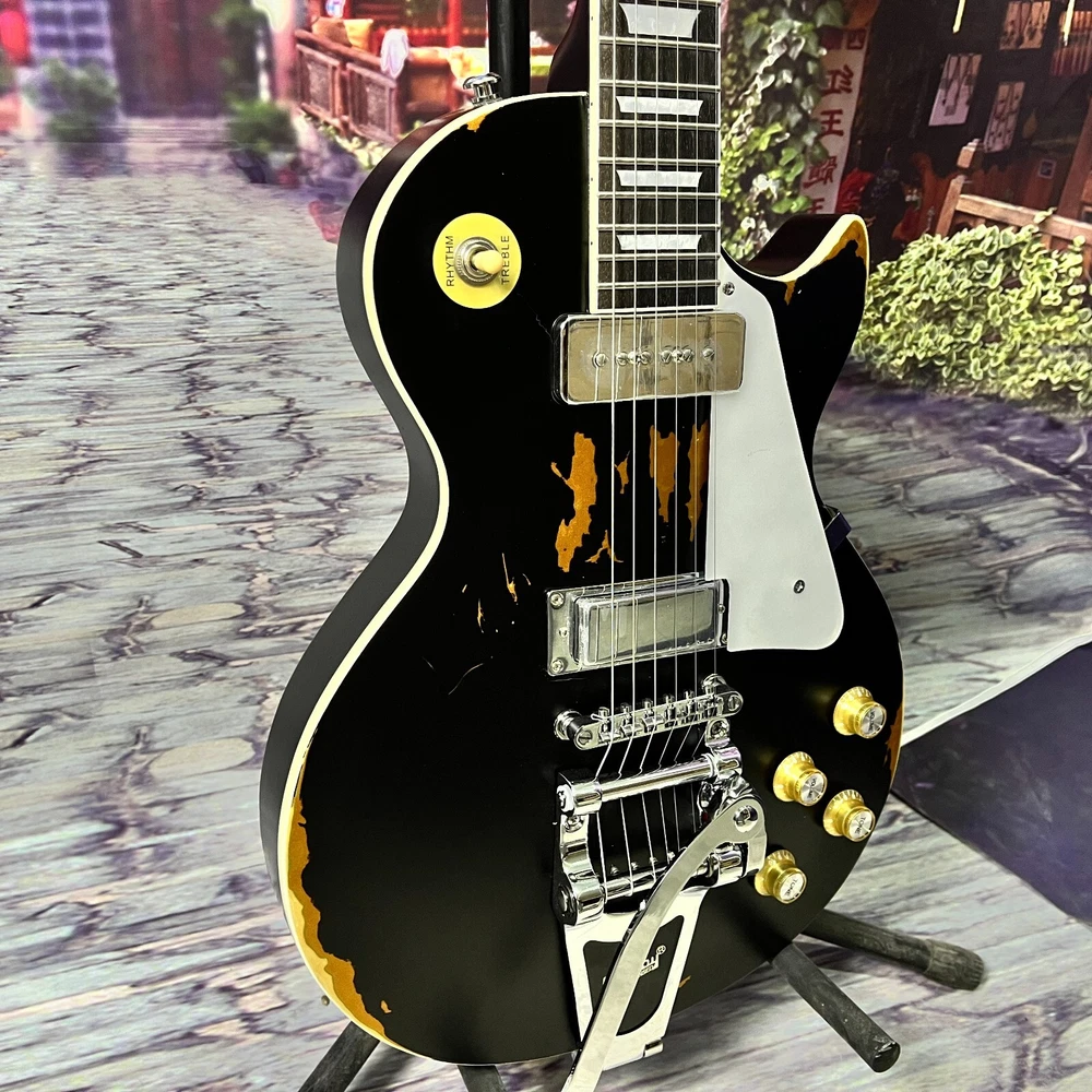 Jazz electric guitar NEIL YOUNG LP PICKUPS BIGSBY BYPASS SWITCH P90 FIREBIRD