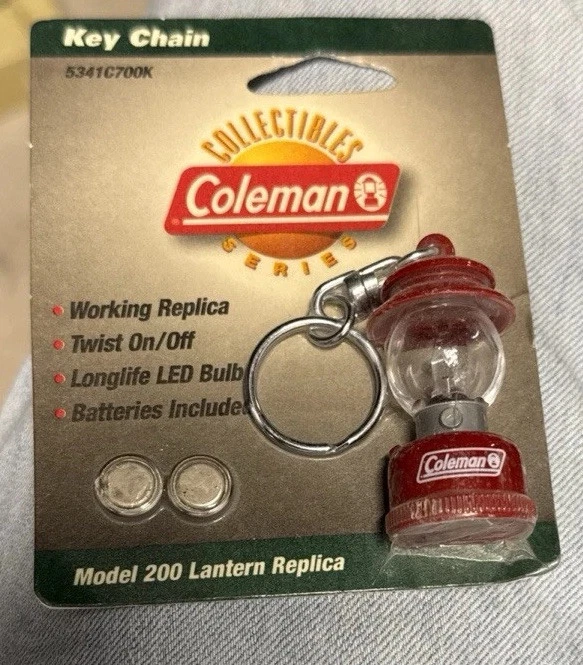 Vintage Coleman Red Lantern Keychain Old Stock Model 5341C700K