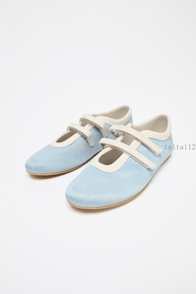 Women's Shoes 2025 Blue Flat Ballet Shoes Women's Mary Jane Shoes