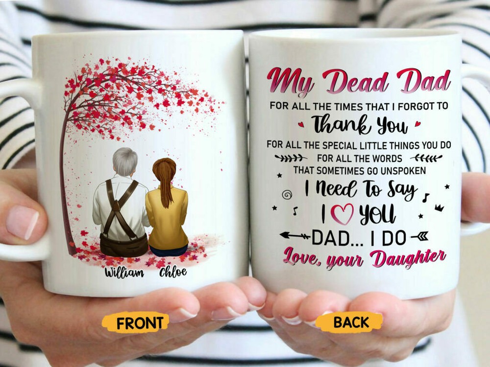 Personalized My Dear Dad Mug Thank You Dad Mug Dad Gift From Daughter Fathers