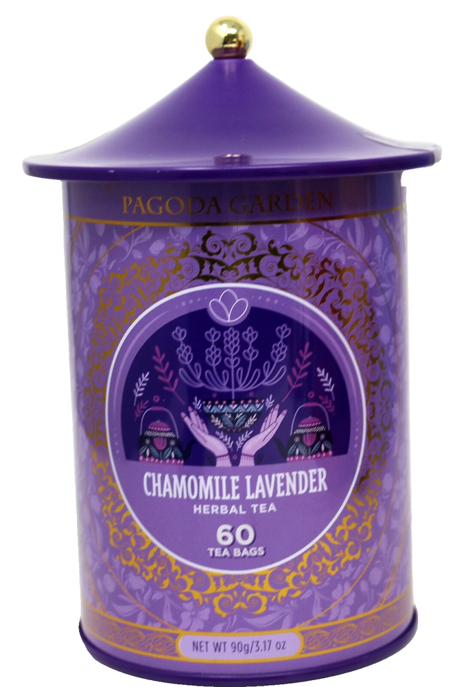 Pagoda Chamomile Lavender Herbal 60 Tea Bags Reusable Tin Exp 12/27