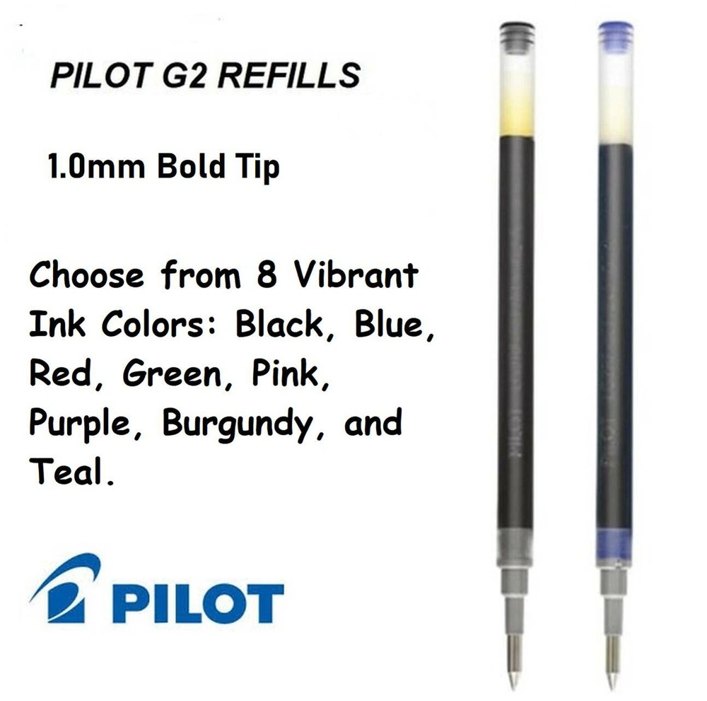 Pilot G2 10 Gel Ink Rolling Ball Pen Refills, 1.0mm Bold Point, 3 Packs