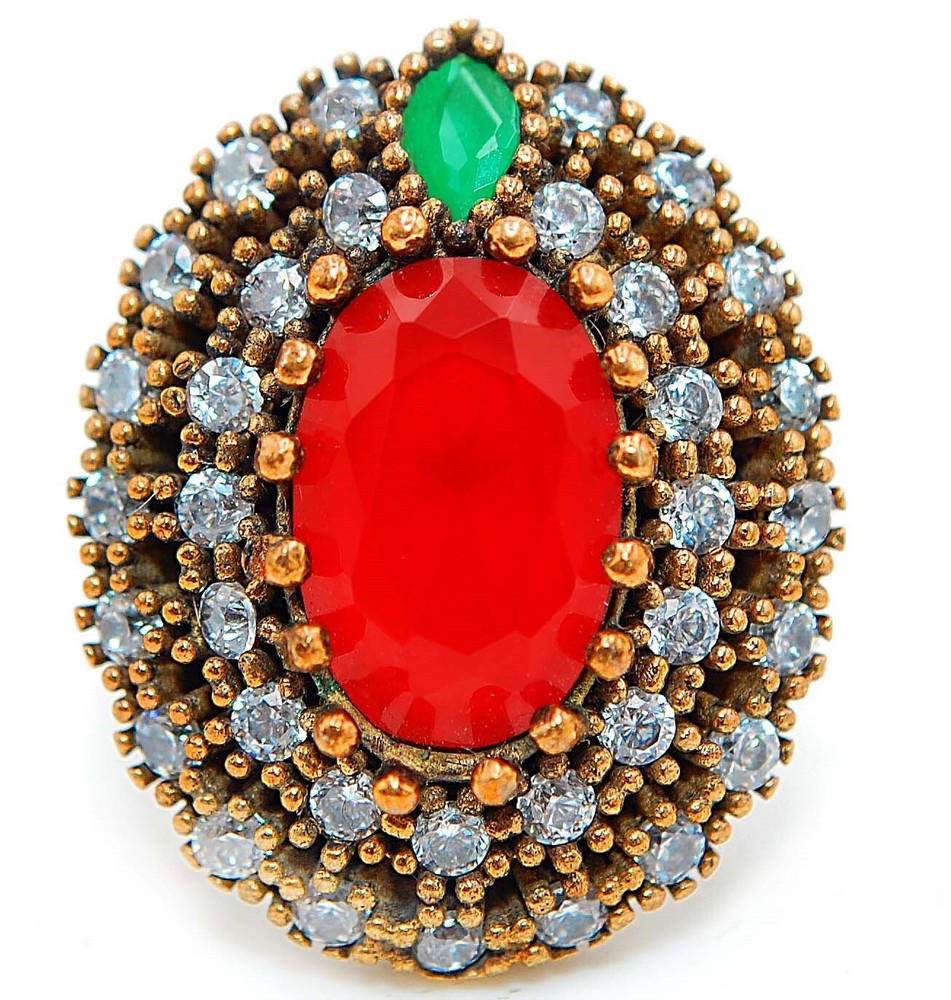 Vintage Ottoman-Inspired 4CT Treated Ruby 925 Sterling Silver Ring Size 6