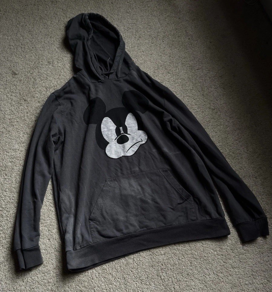 Mad Engine Men's XL Gray Hoodie Walt Disney Vintage Mickey Mouse Pattern