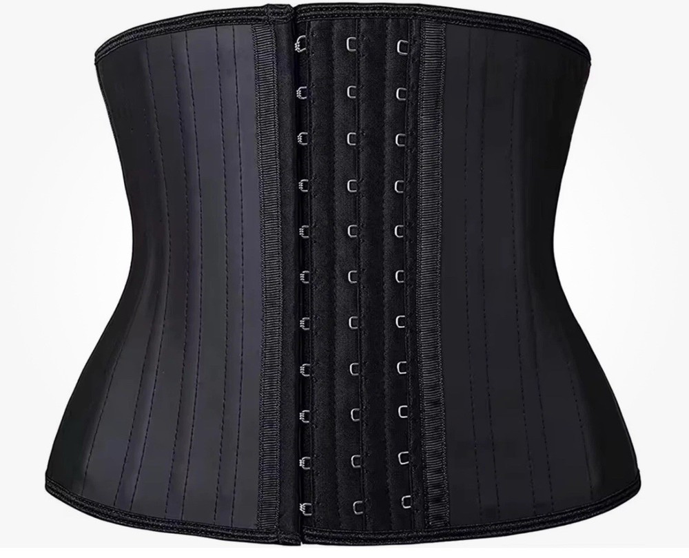Steel-boned waist trainer corset for workouts with short torso design in XS