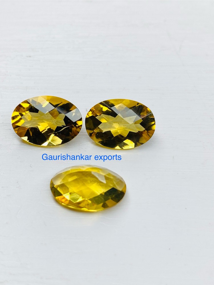 Natural Maderia Citrine Oval Checkerboard Cut Loose Gemstone 10x8mm to 14x10mm DG