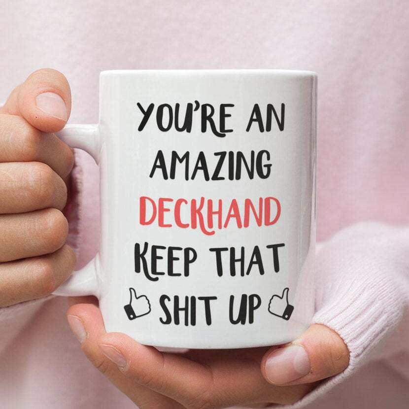 Deckhand Gift Mug - Funny Nautical Coffee Cup for Boat Crew