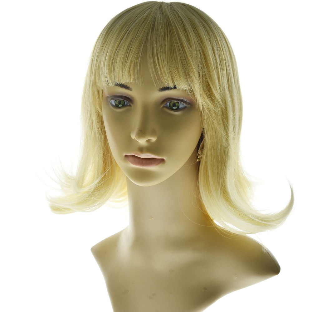 Ladies Short Blonde Curly Full Wig Natural Synthetic Hair Fancy Cosplay Party US