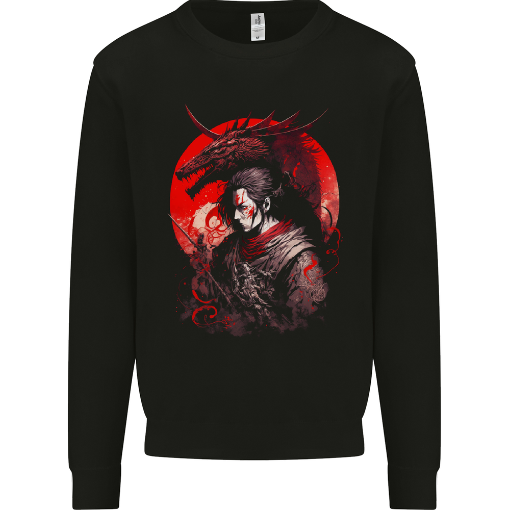 Japanese Dragon Warrior Samurai Ronin Mens Sweatshirt Jumper