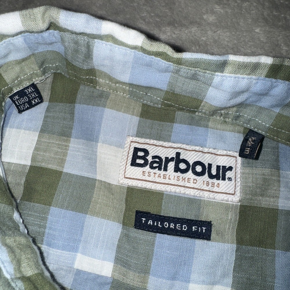 Barbour Shirt Mens 3XL XXXL Regular Fit Check Long Sleeve