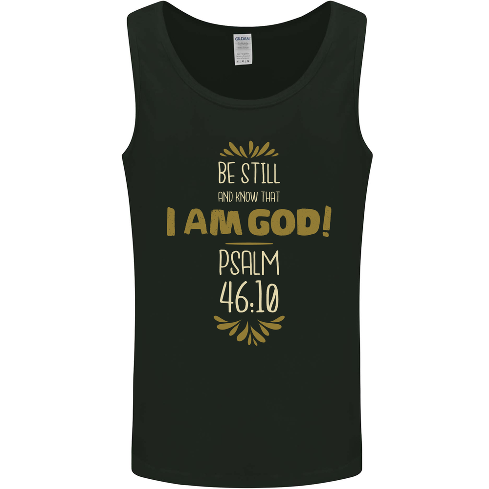 I Am God Psalm 46:10 Christian Jesus God Christ Mens Vest Tank Top