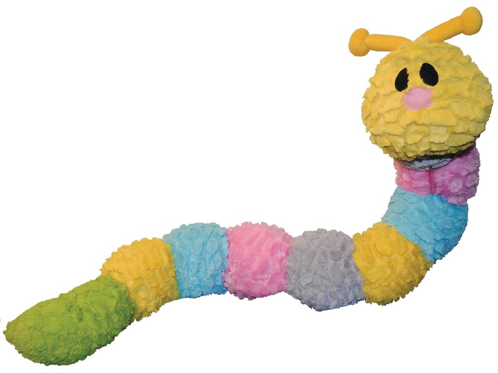 Patchwork Pet Pastel Caterpillar 35-Inch Squeak Toy for Dogs