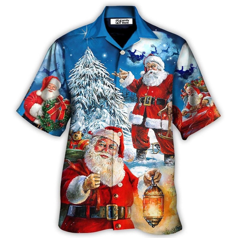 Santa Claus Story Nights Christmas Hawaiian Shirt Painting Style