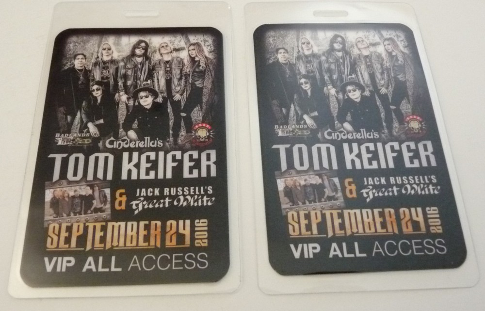 Tom Keifer Badlands 2016 All Access Concert Tour Laminate Backstage Pass D17