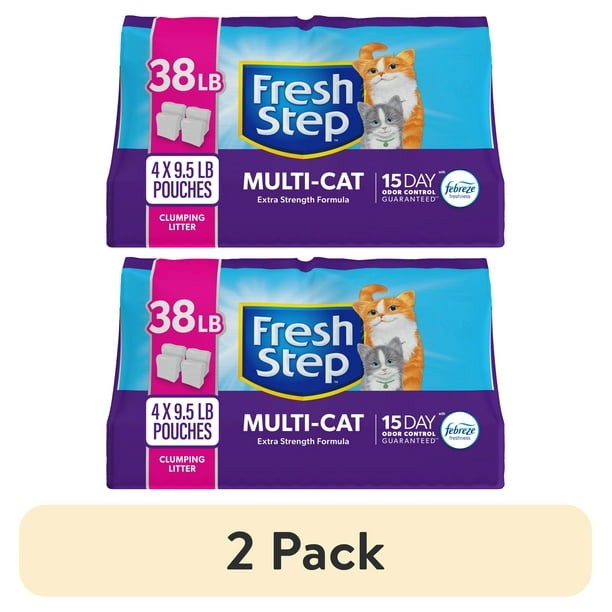 2-Pack Multi-Cat Scented Clumping Litter with Febreze, 38 lbs