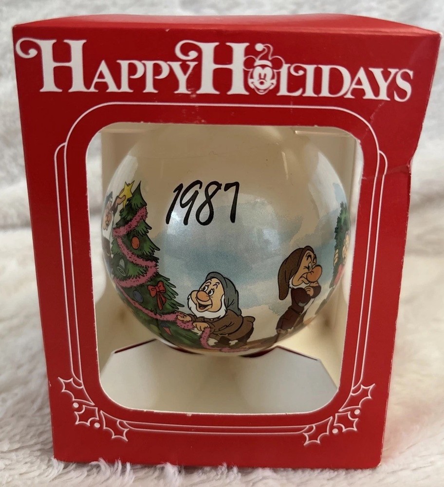 Vintage 1987 Disney Snow White and Seven Dwarfs Christmas Ornament