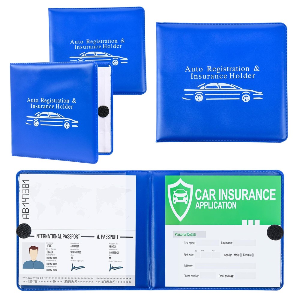 Auto Registration and Insurance Card Holder 2 Packs Car Document ID Holder Gl...