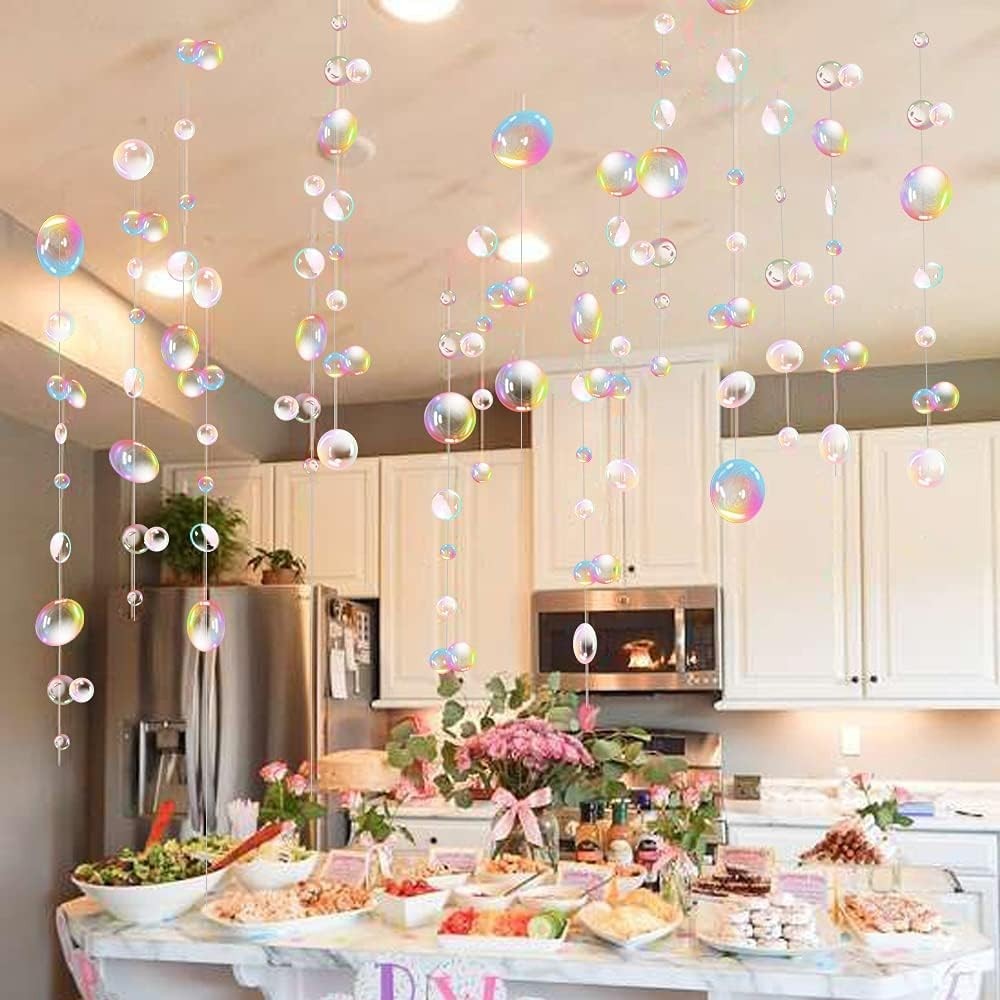 Transparent Mermaid Bubble Garland Party Decor Hanging Cutouts