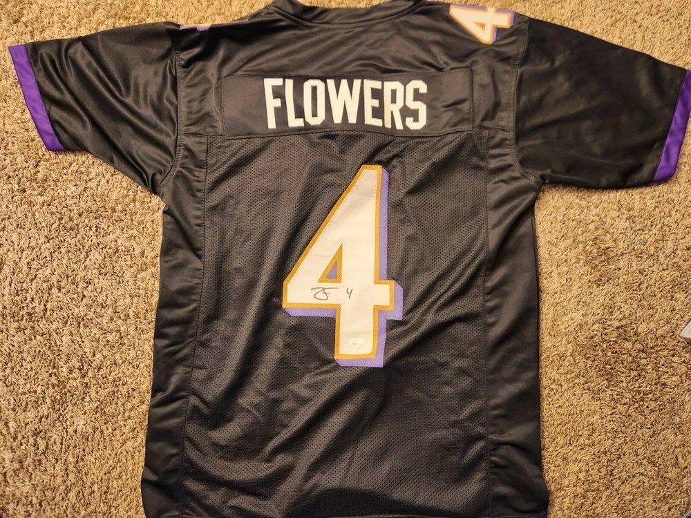 Zay Flowers Autographed Baltimore Ravens Signed Custom Jersey JSA Authentic XL