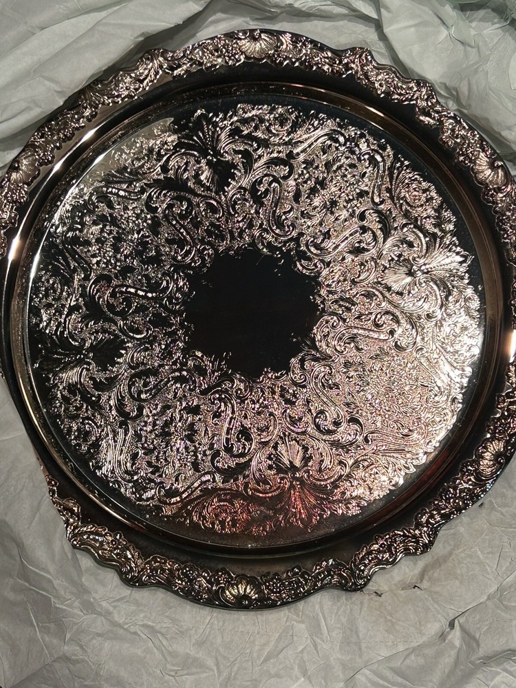 Silver Punch Bowl Platter 13 Cups F B Rogers From Home Interiors $ Gifts